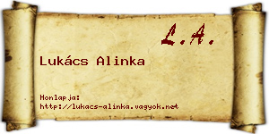 Lukács Alinka névjegykártya